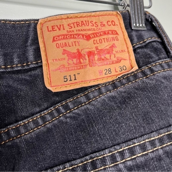 Levi’s Men’s 511 Skinny Fit Jeans in Dark Wash Blue Size 28x30 - Picture 5 of 6